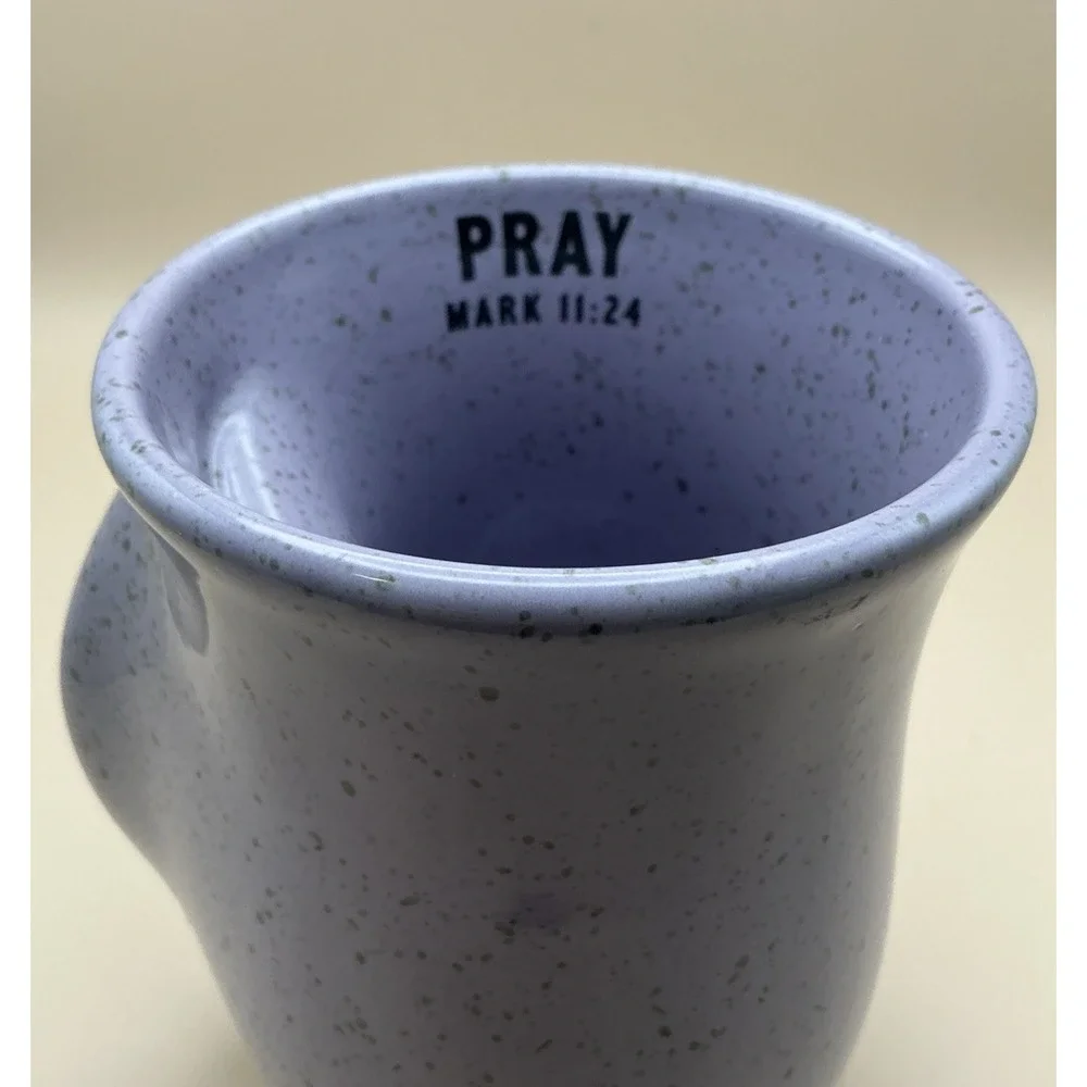 Lighthouse Christian Products Handwarmer Mug Speckled Lavender, PRAY Mark 11:24 - Picture 5 of 9